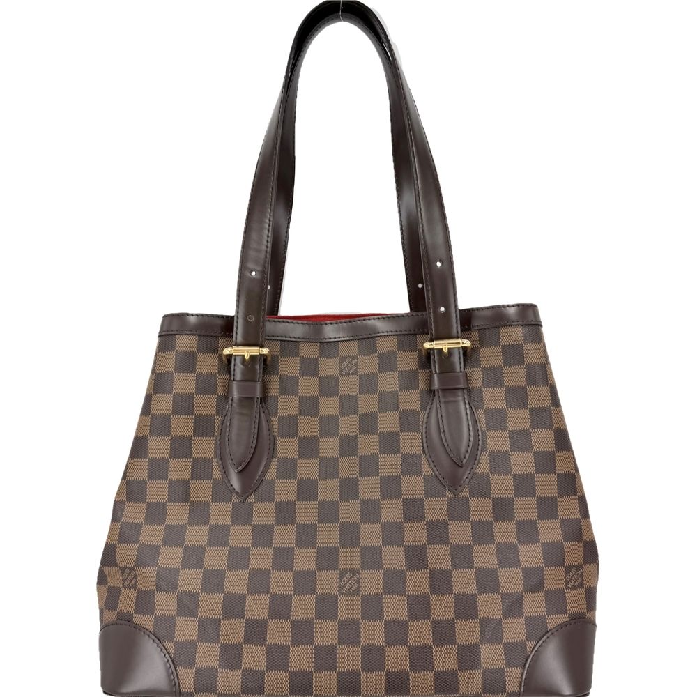 Louis Vuitton Tote Hampstead MM Handbag Shoulder Damier Canvas Brown Gold Vintage — view 2