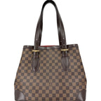 Louis Vuitton Tote Hampstead MM Handbag Shoulder Damier Canvas Brown Gold Vintage — view 2