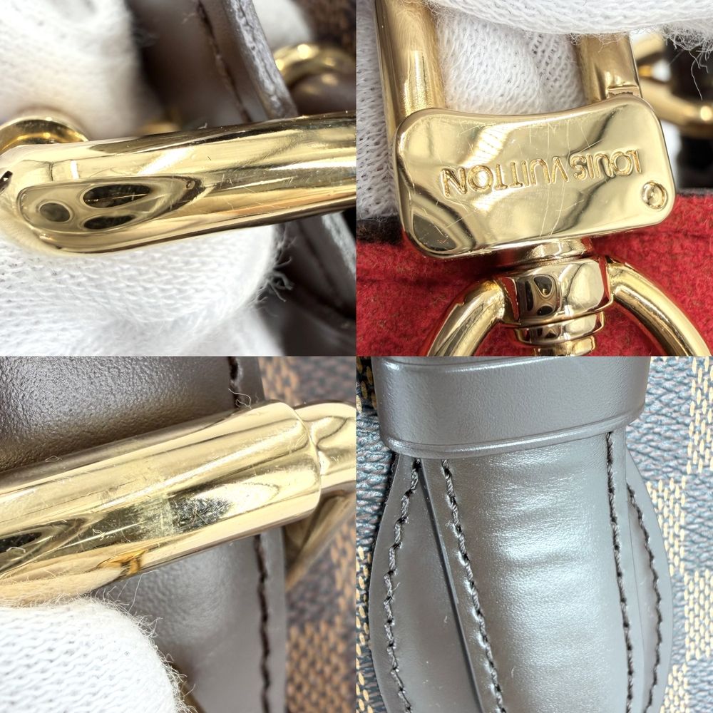 Louis Vuitton Tote Hampstead MM Handbag Shoulder Damier Canvas Brown Gold Vintage — view 8