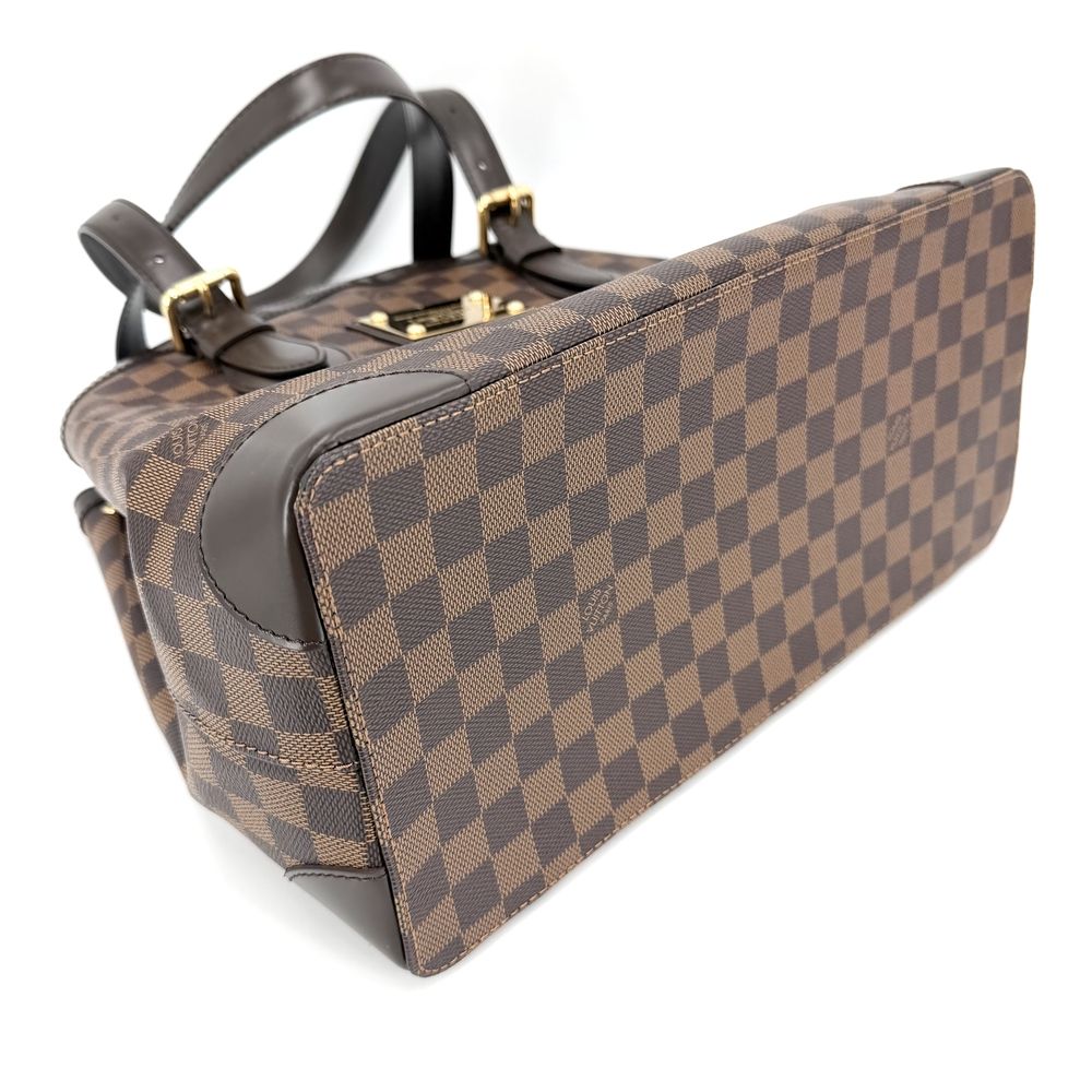 Louis Vuitton Tote Hampstead MM Handbag Shoulder Damier Canvas Brown Gold Vintage — view 3