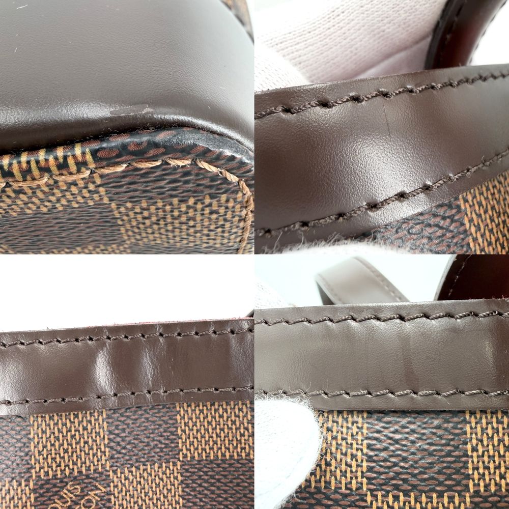 Louis Vuitton Tote Hampstead MM Handbag Shoulder Damier Canvas Brown Gold Vintage — view 6