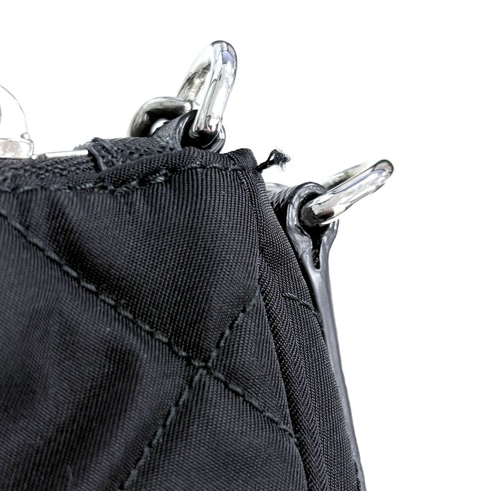 Prada 2-Way Quilted Handbag Shoulder Bag Crossbody Triangle Logo Nylon Leather — view 6