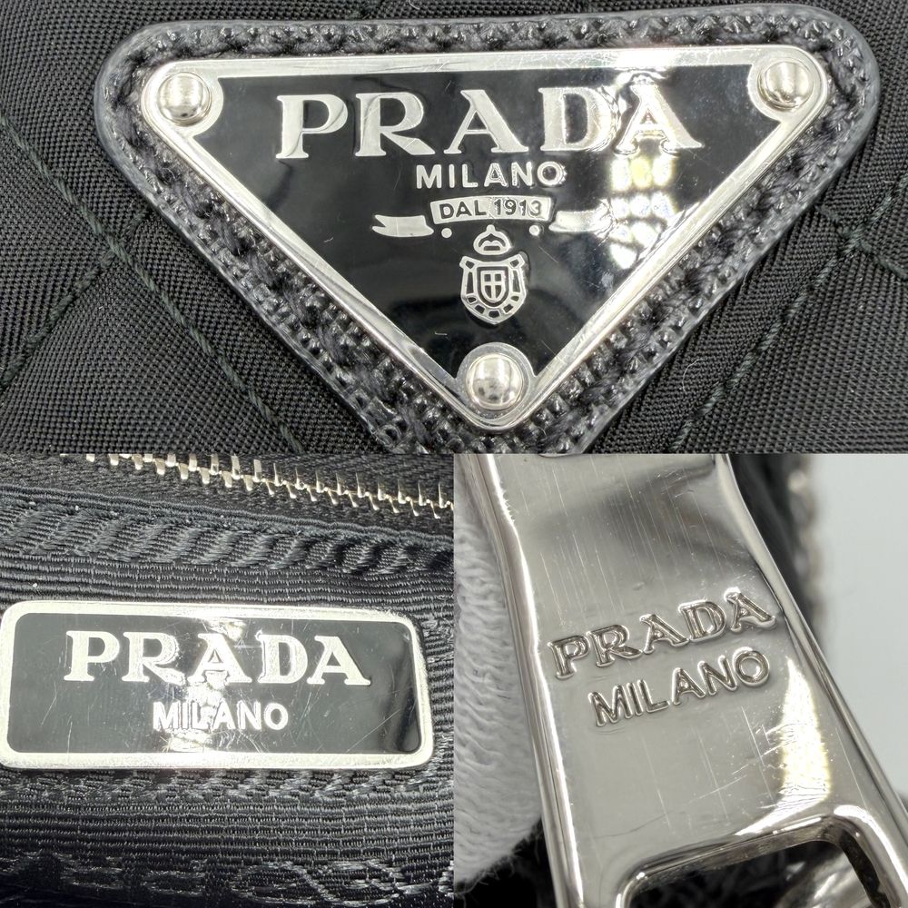 Prada 2-Way Quilted Handbag Shoulder Bag Crossbody Triangle Logo Nylon Leather — view 5
