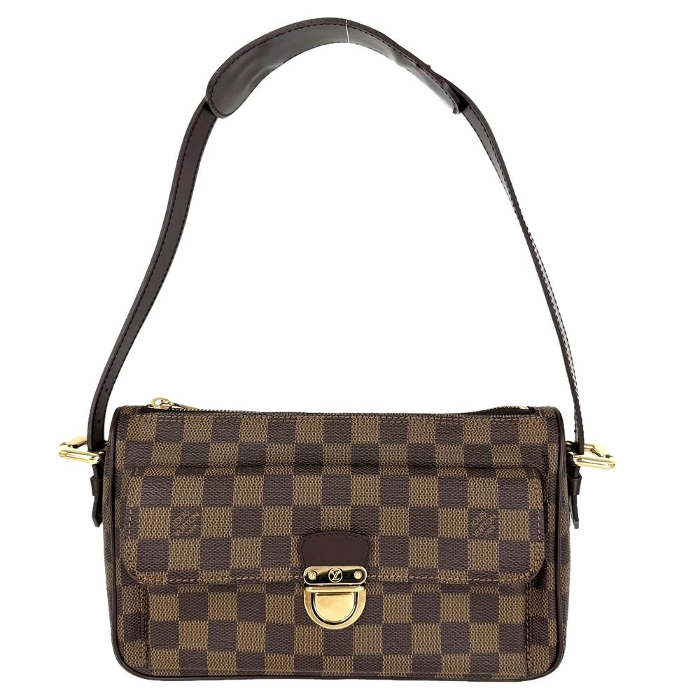 Louis Vuitton 2-Way Ravello GM Shoulder Bag Handbag Damier Canvas Brown Gold