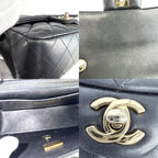 Chanel Shoulder Bag Mini Quilted CC Logo Bag Crossbody Lambskin Black Gold — view 8