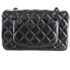 Chanel Shoulder Bag Mini Quilted CC Logo Bag Crossbody Lambskin Black Gold — view 2