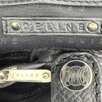 Celine Handbag Macadam Boogie Tote Leather Black Silver Vintage — view 6