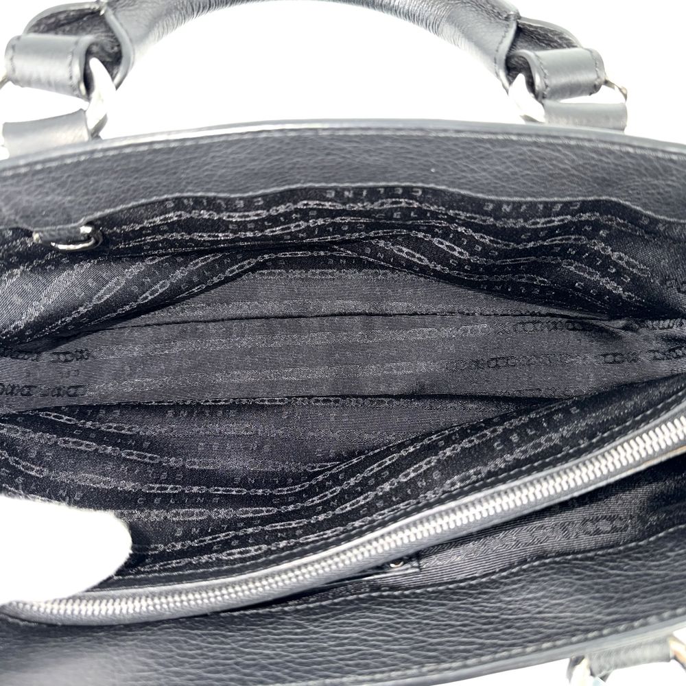 Celine Handbag Macadam Boogie Tote Leather Black Silver Vintage — view 4