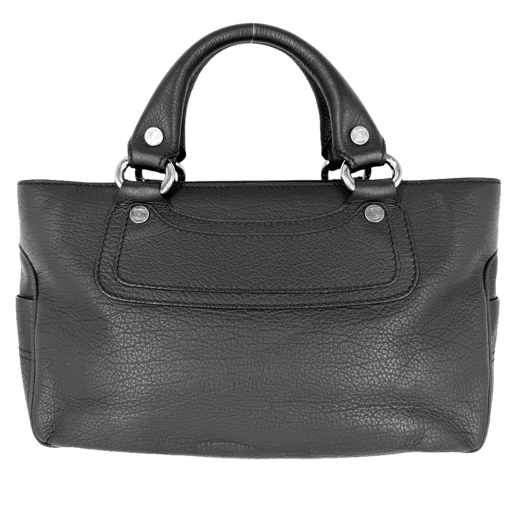 Celine Handbag Macadam Boogie Tote Leather Black Silver Vintage — view 2