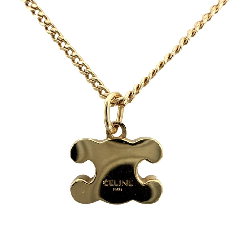 Celine Necklace Triomphe Accessory Star Rhinestone Gold Vintage — view 2