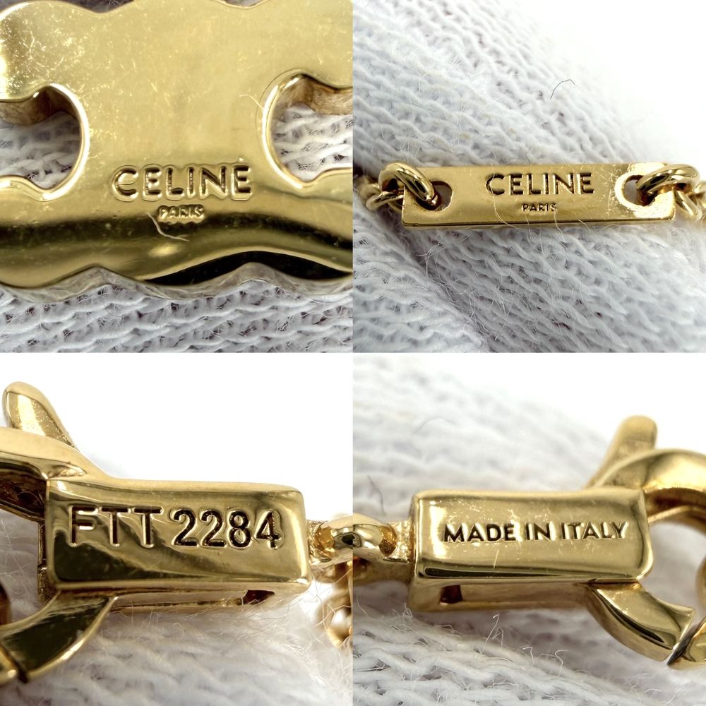 Celine Necklace Triomphe Accessory Star Rhinestone Gold Vintage — view 4