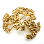 Chanel Brooch CC Logo Triple Coco Accessory Vintage Gold Plated — view 3