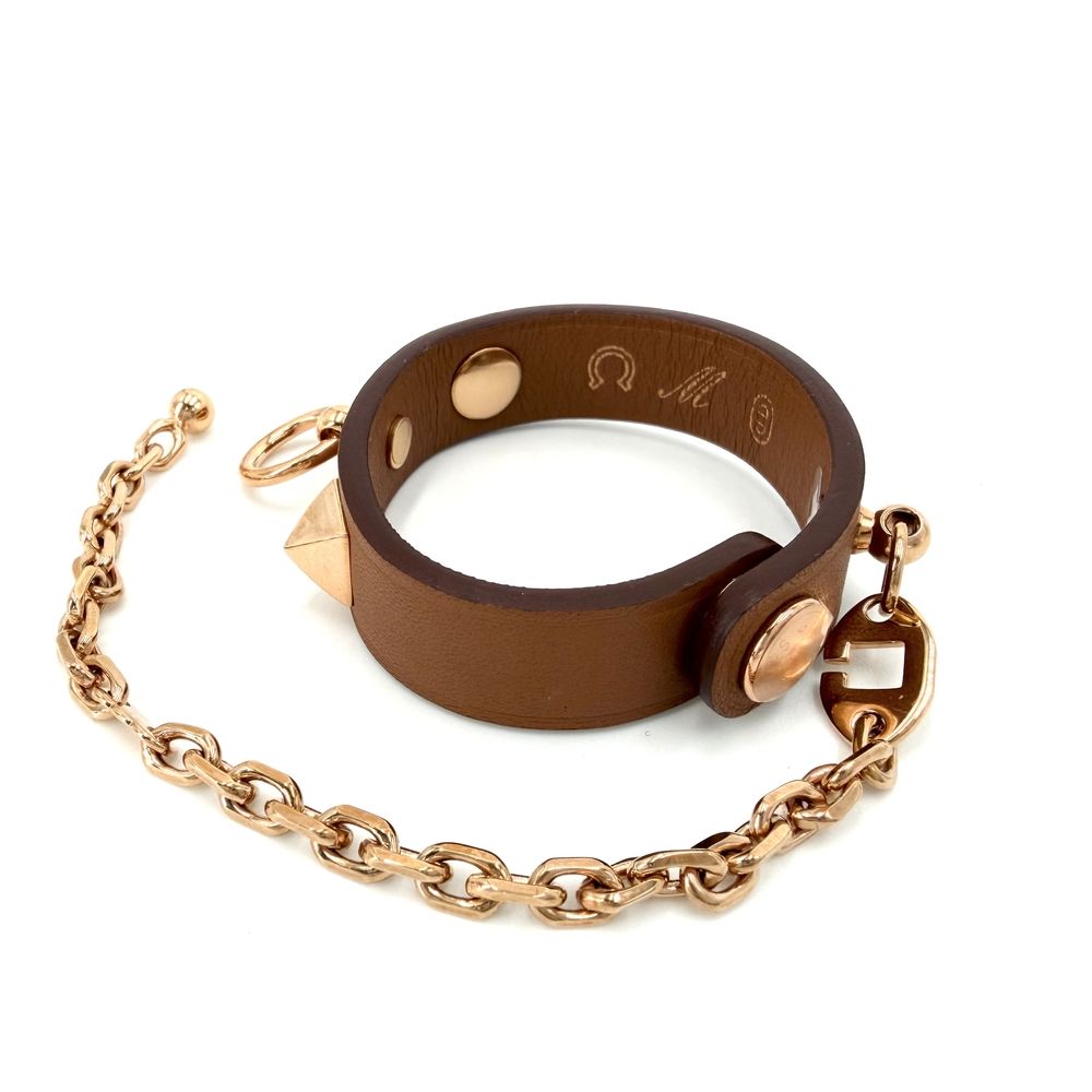 Hermes Rival Glove Holder Charm Leather Brown Gold Vintage Gloves — view 2