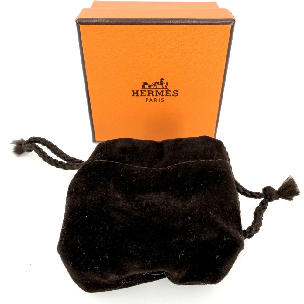Hermes Rival Glove Holder Charm Leather Brown Gold Vintage Gloves — view 5