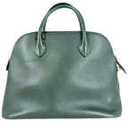 Hermes 2-Way Bolide 35 Handbag Shoulder Bag Crossbody Leather Green Gold Vintage — view 2