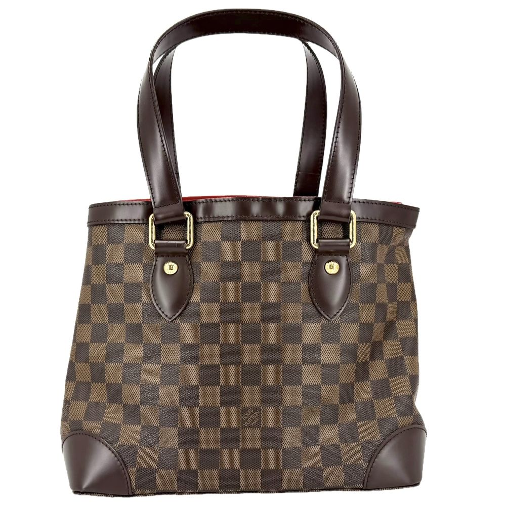 Louis Vuitton Tote Hampstead PM Handbag Shoulder Damier Canvas Brown Gold Vintage — view 2