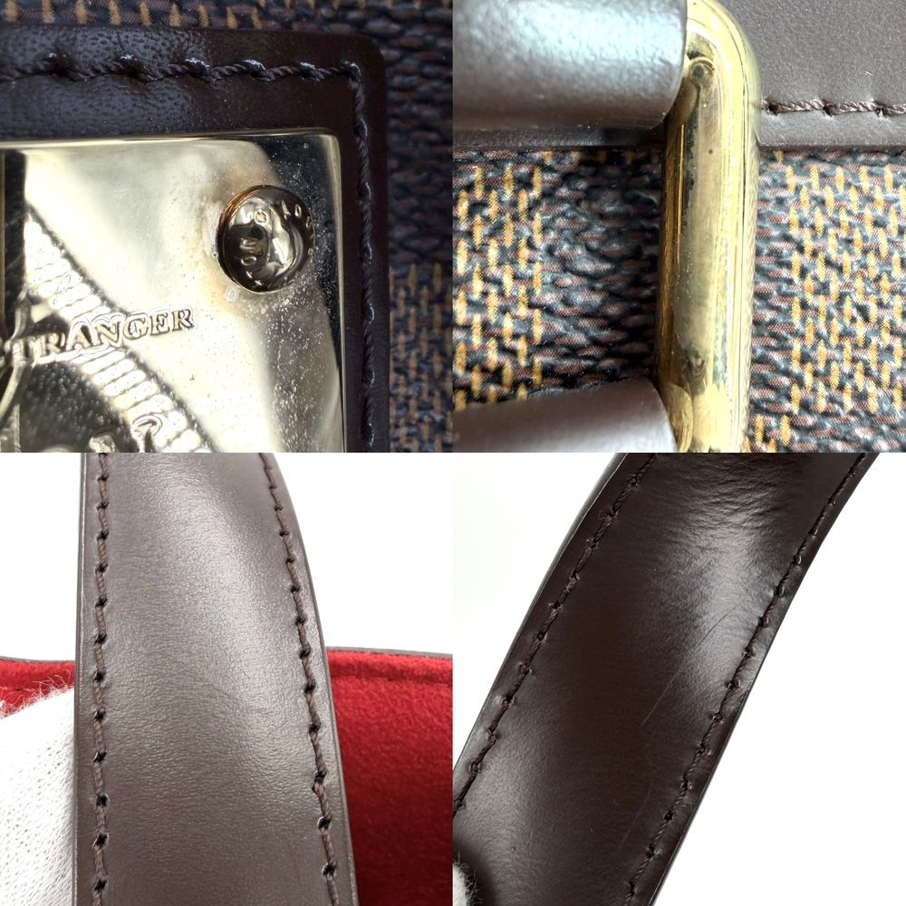 Louis Vuitton Tote Hampstead PM Handbag Shoulder Damier Canvas Brown Gold Vintage — view 5