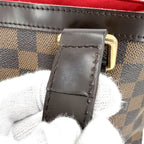 Louis Vuitton Tote Hampstead PM Handbag Shoulder Damier Canvas Brown Gold Vintage — view 7
