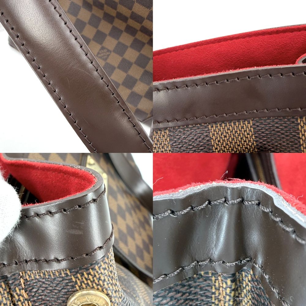 Louis Vuitton Tote Hampstead PM Handbag Shoulder Damier Canvas Brown Gold Vintage — view 6
