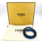 Fendi 2-Way Micro Peekaboo Mini Handbag Shoulder Bag Crossbody Leather Blue Gold — view 8