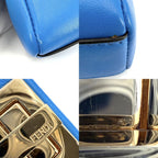 Fendi 2-Way Micro Peekaboo Mini Handbag Shoulder Bag Crossbody Leather Blue Gold — view 7
