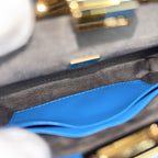 Fendi 2-Way Micro Peekaboo Mini Handbag Shoulder Bag Crossbody Leather Blue Gold — view 5