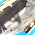 Fendi 2-Way Micro Peekaboo Mini Handbag Shoulder Bag Crossbody Leather Blue Gold — view 4