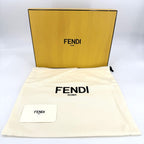 Fendi Pouch Zucca Makeup Container Canvas Leather Red Gold Vintage — view 8