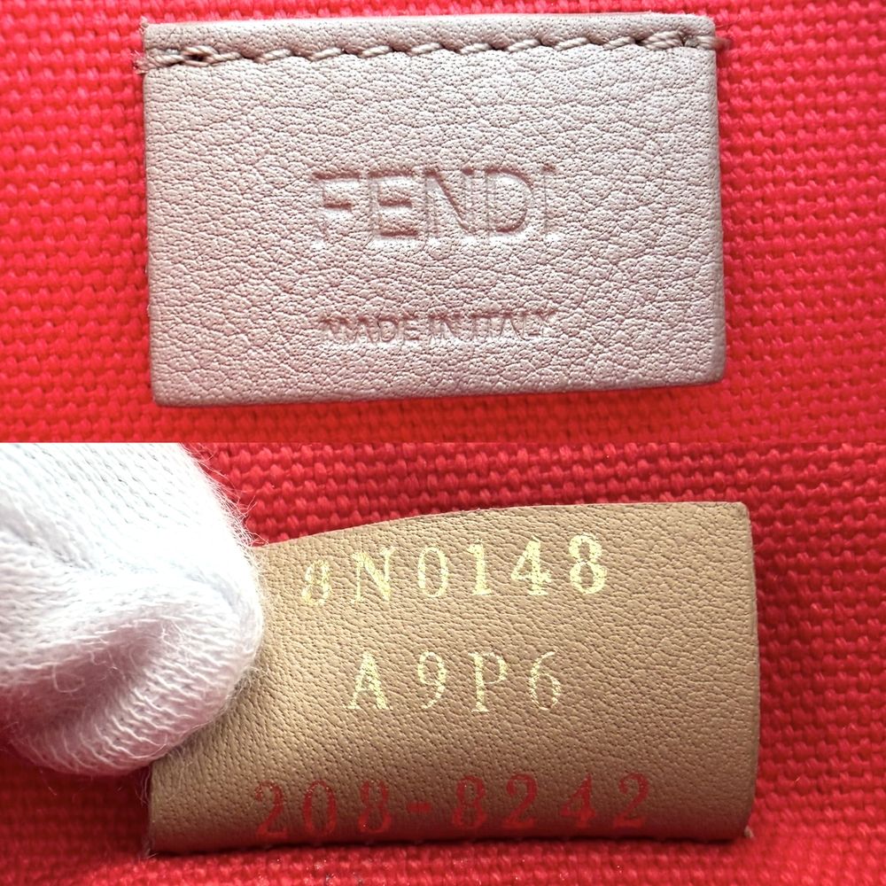 Fendi Pouch Zucca Makeup Container Canvas Leather Red Gold Vintage — view 5