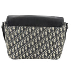 Dior Shoulder Bag with Oblique Saddle Flap Crossbody Leather Canvas Black Beige — view 2