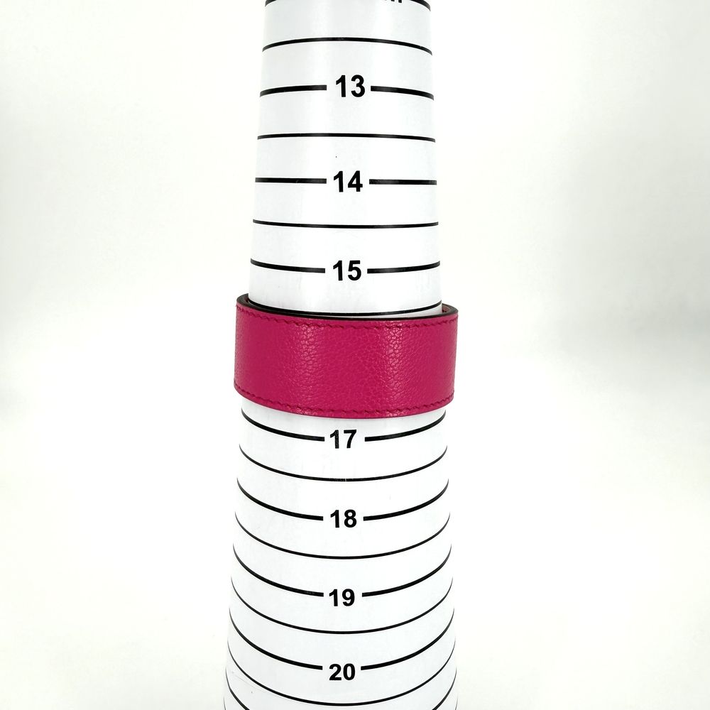 Hermes Bangle Kelly Twist PM Leather Pink Silver Vintage — view 5