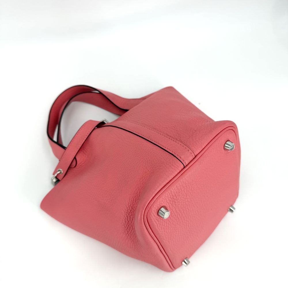 Hermes Picotin Lock PM Taurillon Clemence Pink Silver Vintage Handbag — view 3