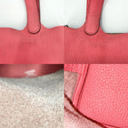 Hermes Picotin Lock PM Taurillon Clemence Pink Silver Vintage Handbag — view 6