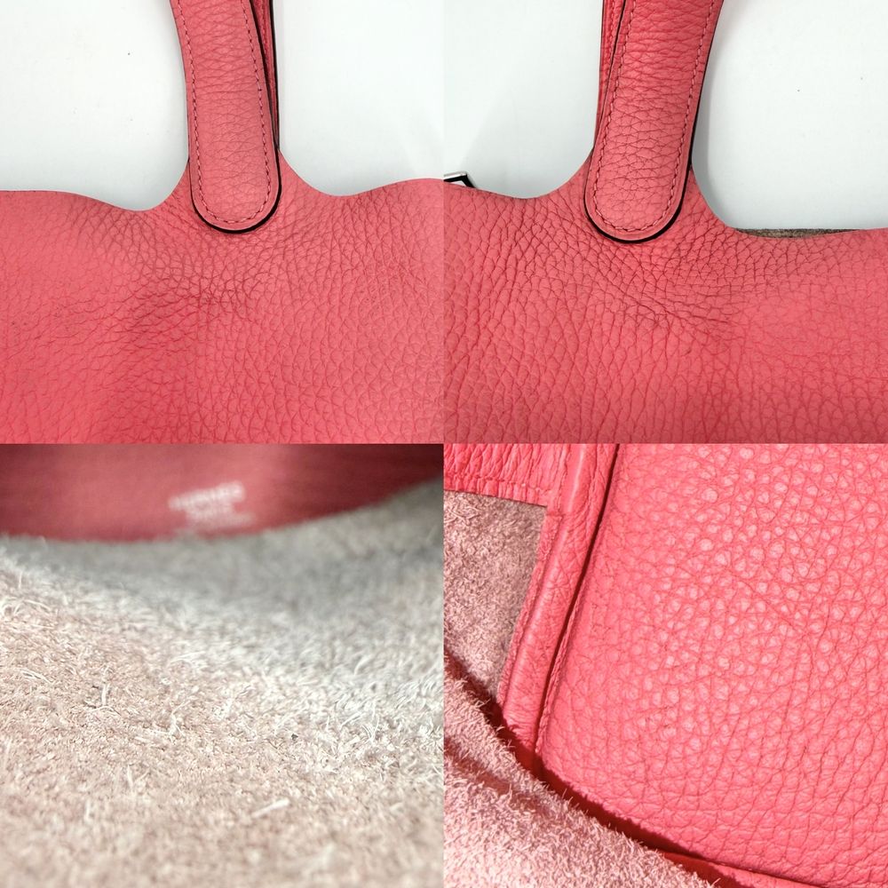 Hermes Picotin Lock PM Taurillon Clemence Pink Silver Vintage Handbag — view 6