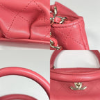 Chanel 2-Way Quilted Handbag Chain Shoulder Bag Crossbody CC Logo Leather — view 7