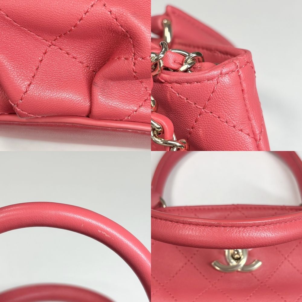 Chanel 2-Way Quilted Handbag Chain Shoulder Bag Crossbody CC Logo Leather — view 7