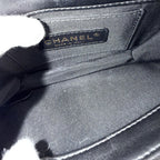 Chanel Shoulder Bag Quilted Boy Brick Chain CC Logo Crossbody Lambskin Black — view 4