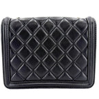 Chanel Shoulder Bag Quilted Boy Brick Chain CC Logo Crossbody Lambskin Black — view 2