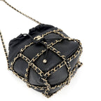 Chanel Shoulder Bag Chain Bag Crossbody Lambskin Black Gold Vintage — view 3