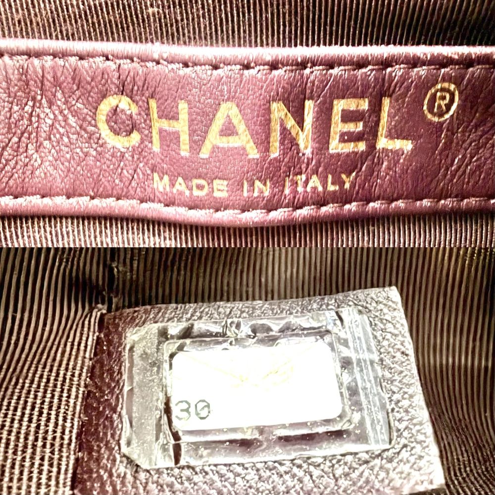 Chanel Shoulder Bag Chain Bag Crossbody Lambskin Black Gold Vintage — view 5