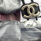 Chanel Shoulder Bag Chain Bag Crossbody Lambskin Black Gold Vintage — view 6