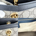 Gucci Tote Horsebit Padlock GG Handbag Shoulder Supreme Canvas Leather Brown — view 7