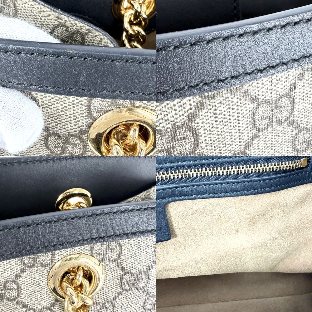 Gucci Tote Horsebit Padlock GG Handbag Shoulder Supreme Canvas Leather Brown — view 7