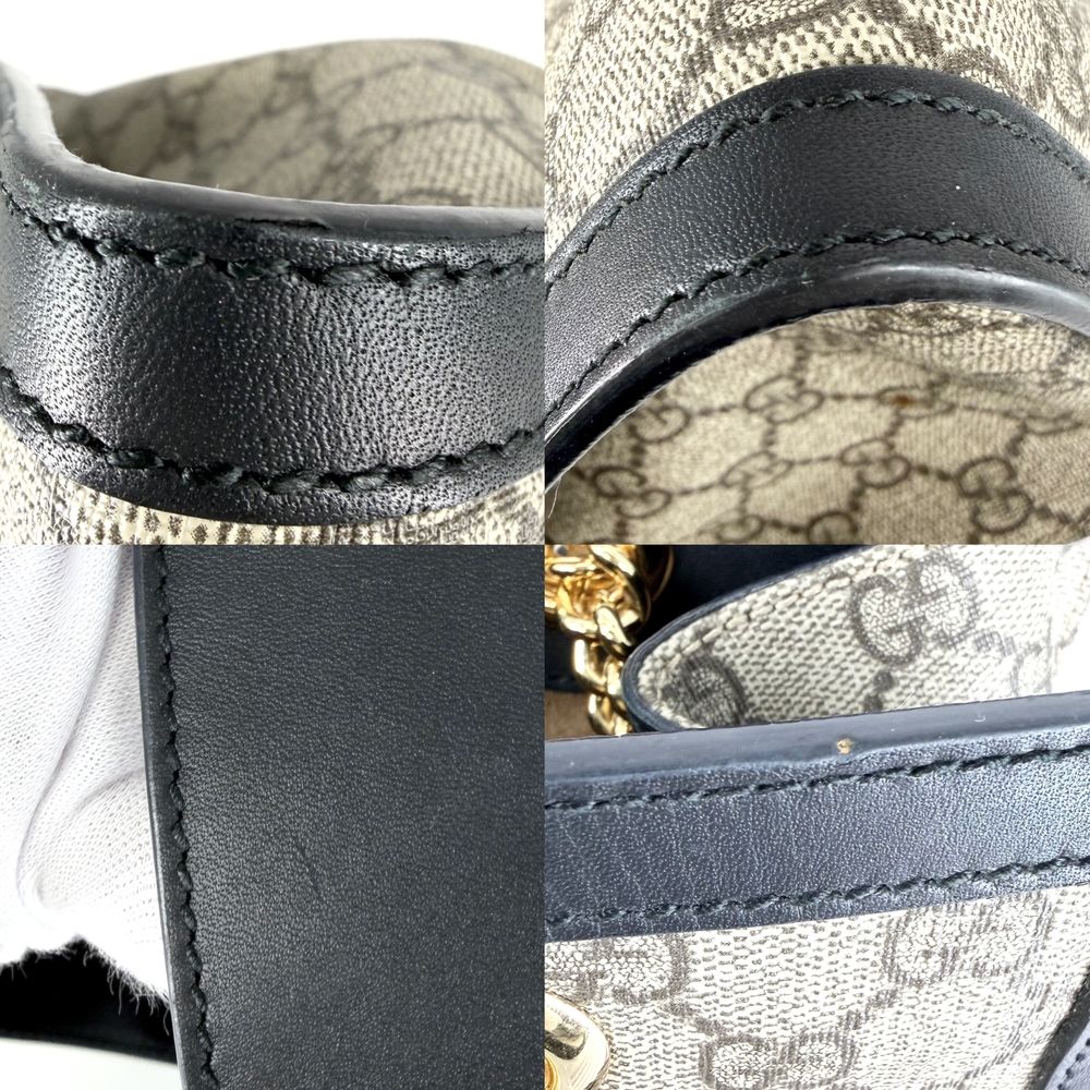 Gucci Tote Horsebit Padlock GG Handbag Shoulder Supreme Canvas Leather Brown — view 6