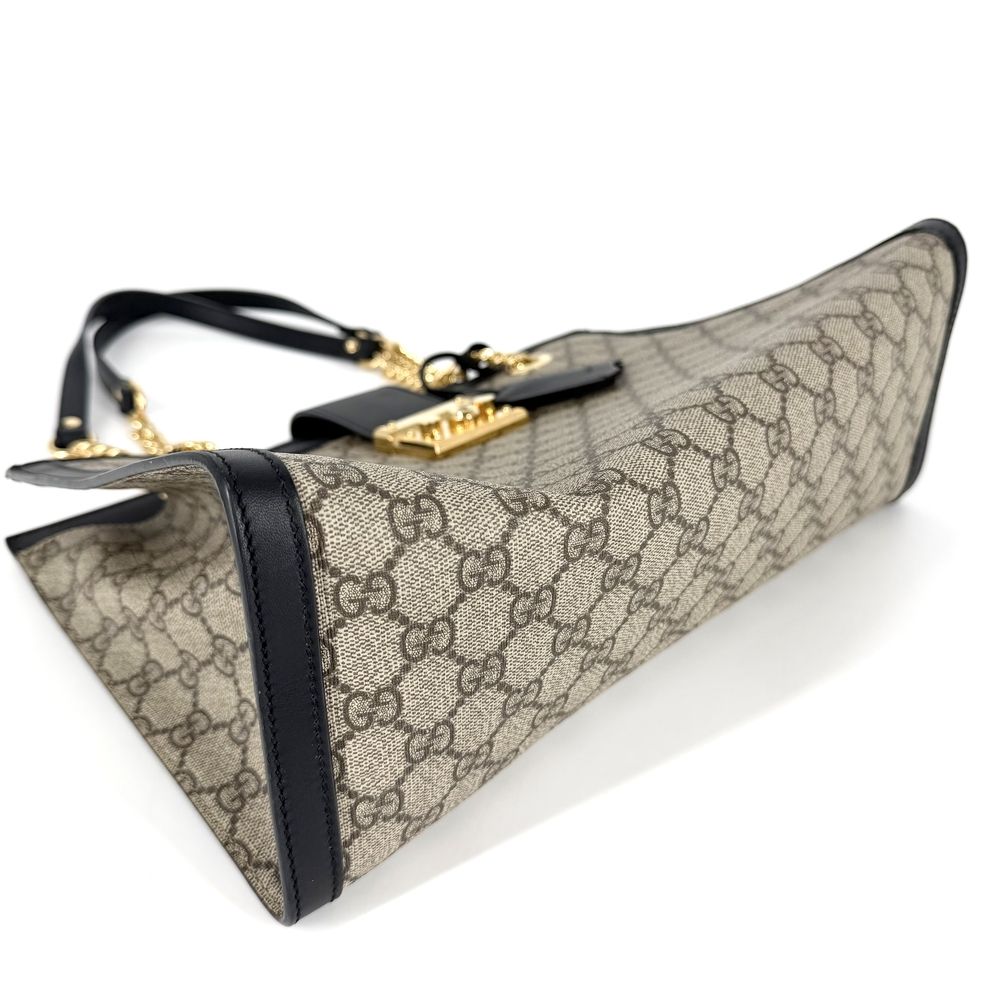 Gucci Tote Horsebit Padlock GG Handbag Shoulder Supreme Canvas Leather Brown — view 3