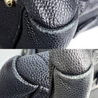 Chanel Handbag Quilted Chain Tote CC Logo Shoulder Caviar Leather Black Gold — view 7