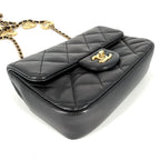 Chanel Shoulder Bag Heart Charm Mini Quilted Chain Turnlock Crossbody Mini CC — view 3
