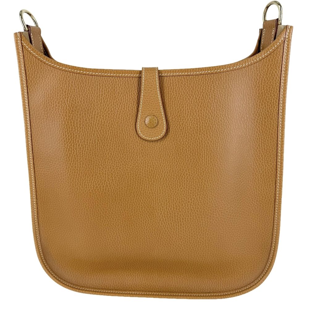 Hermes Shoulder Bag Evelyne Igm Leather Brown Gold Vintage — view 2