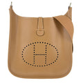 Hermes Shoulder Bag Evelyne Igm Leather Brown Gold Vintage