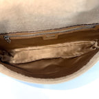Fendi Handbag Flower Motif Mamma Bucket Shoulder Bag Wool Calf Hair Beads Brown — view 4